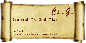 Csernák Gréta névjegykártya